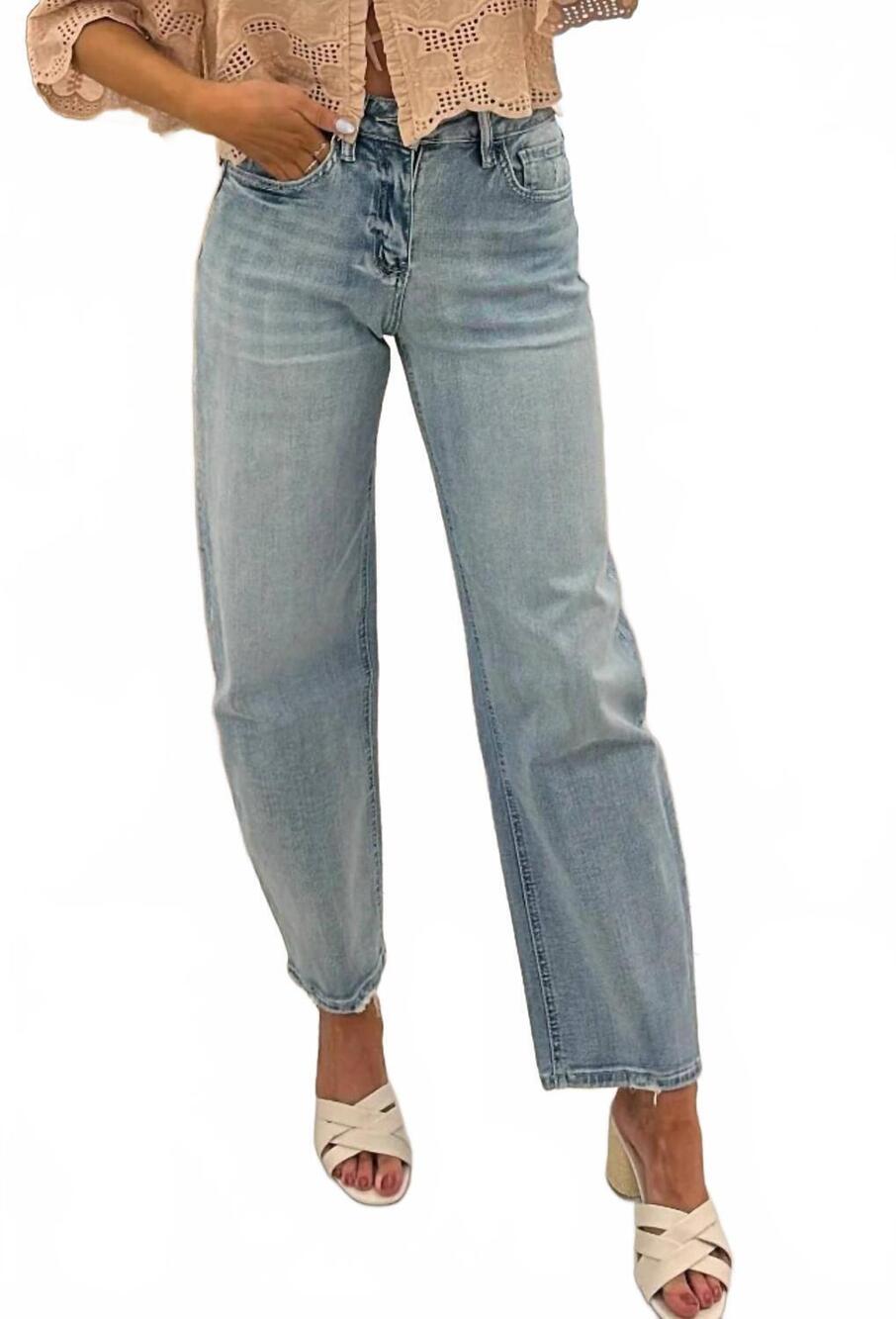 NEW LOVERVET suave barrel denim jeans in blue